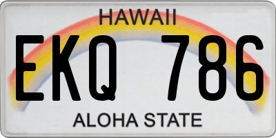HI license plate EKQ786