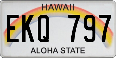 HI license plate EKQ797
