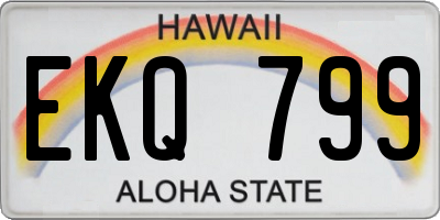 HI license plate EKQ799