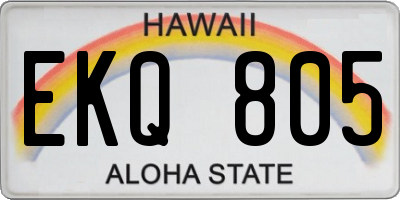 HI license plate EKQ805