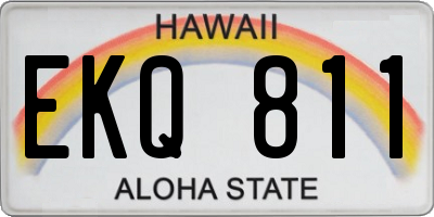 HI license plate EKQ811