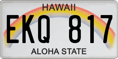 HI license plate EKQ817