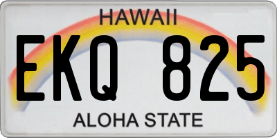HI license plate EKQ825