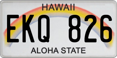 HI license plate EKQ826