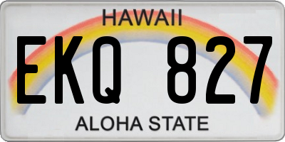 HI license plate EKQ827