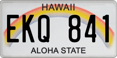 HI license plate EKQ841