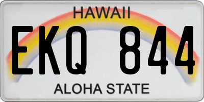 HI license plate EKQ844
