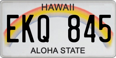 HI license plate EKQ845