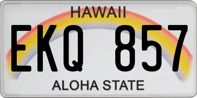 HI license plate EKQ857
