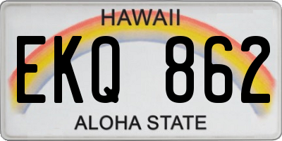 HI license plate EKQ862