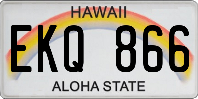HI license plate EKQ866