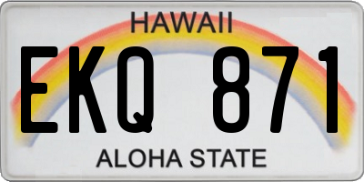 HI license plate EKQ871