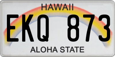 HI license plate EKQ873