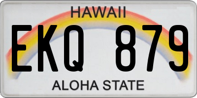 HI license plate EKQ879