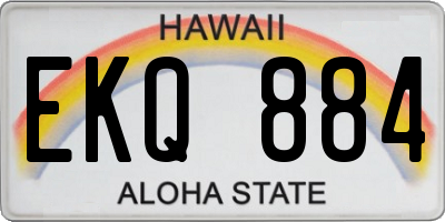 HI license plate EKQ884