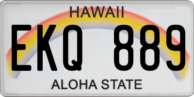 HI license plate EKQ889