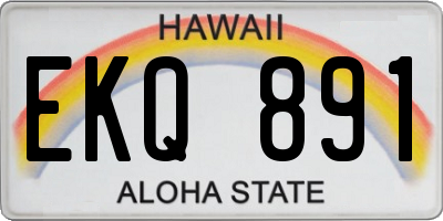 HI license plate EKQ891