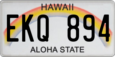 HI license plate EKQ894