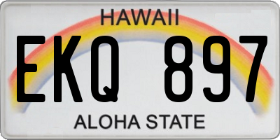 HI license plate EKQ897