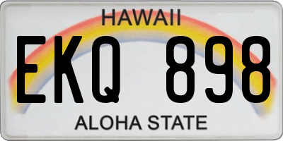 HI license plate EKQ898