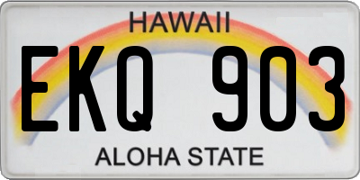 HI license plate EKQ903