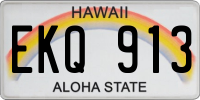 HI license plate EKQ913