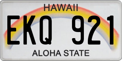 HI license plate EKQ921