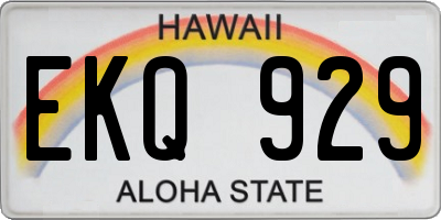 HI license plate EKQ929