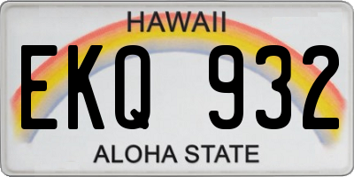 HI license plate EKQ932