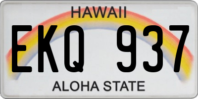 HI license plate EKQ937