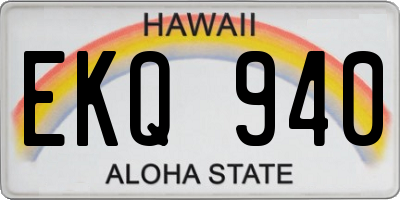 HI license plate EKQ940
