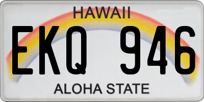 HI license plate EKQ946
