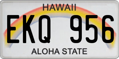 HI license plate EKQ956