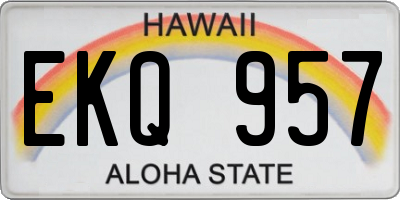 HI license plate EKQ957