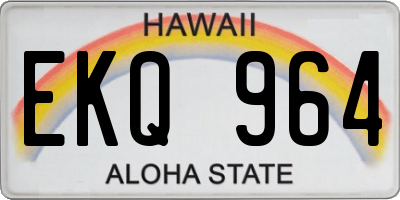 HI license plate EKQ964