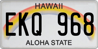 HI license plate EKQ968
