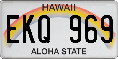 HI license plate EKQ969