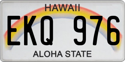 HI license plate EKQ976