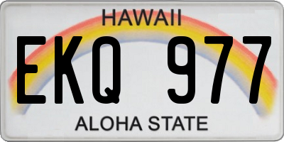 HI license plate EKQ977