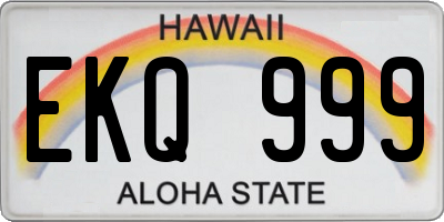 HI license plate EKQ999