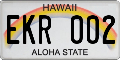 HI license plate EKR002