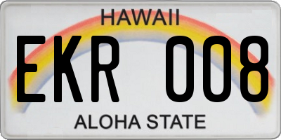 HI license plate EKR008