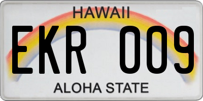 HI license plate EKR009