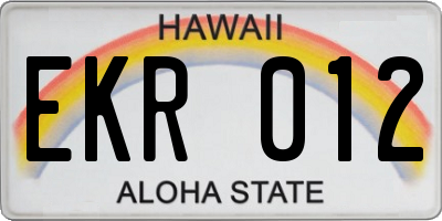 HI license plate EKR012