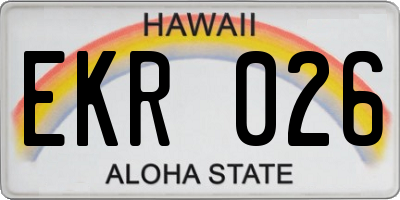 HI license plate EKR026