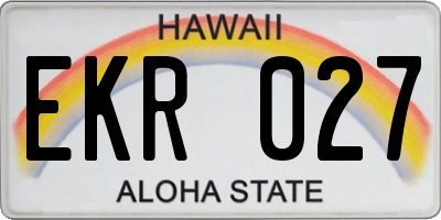 HI license plate EKR027