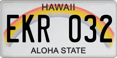 HI license plate EKR032