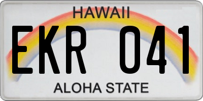HI license plate EKR041