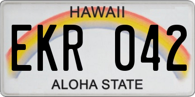 HI license plate EKR042