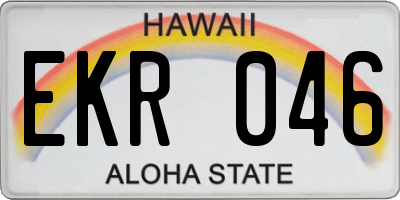 HI license plate EKR046